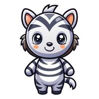 a cartoon zebra with big eyes and a big nose vector