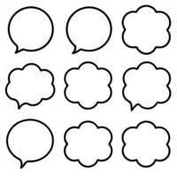 a set of speech bubbles with different shapes vector