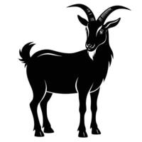 goat silhouette on white background vector