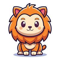 cute lion illustration vector