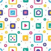 a colorful pattern with squares and circles vector