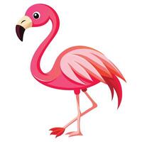a cartoon flamingo standing on one foot vector