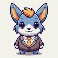 a cartoon fox wearing a suit and tie vector