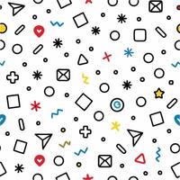 a colorful pattern with various shapes and symbols vector