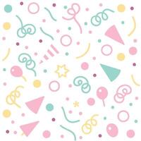 a colorful background with confetti and balloons vector