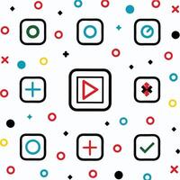 a colorful set of icons with a play button vector