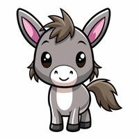 a cartoon donkey with brown eyes and a big nose vector