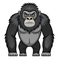 an angry gorilla cartoon character standing with his arms crossed vector