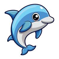 a cartoon dolphin with big eyes and a big nose vector