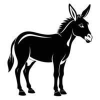 a black and white donkey on a white background vector