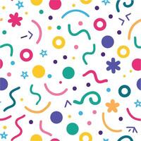 a colorful pattern with shapes and stars vector