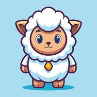 a cartoon sheep wearing a tie and standing vector