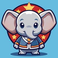 an elephant in a suit with stars on his head vector