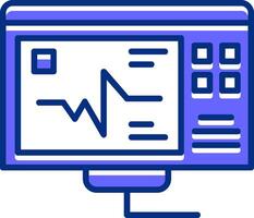 Ecg reading Filled Slip Style Icon vector