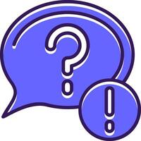 Question mark Filled Slip Style Icon vector