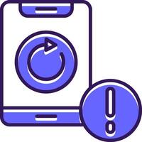 Rotate Filled Slip Style Icon vector