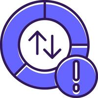 Data usage Filled Slip Style Icon vector