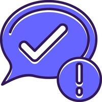 Checkmark Filled Slip Style Icon vector