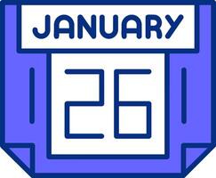 26 January Filled Slip Style Icon vector