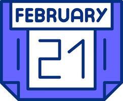 21 February Filled Slip Style Icon vector