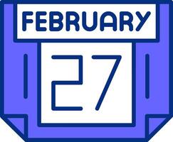 27 February Filled Slip Style Icon vector