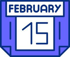 15 February Filled Slip Style Icon vector