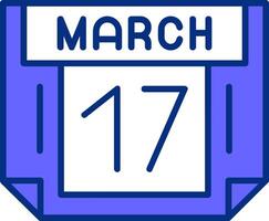 17 March Filled Slip Style Icon vector