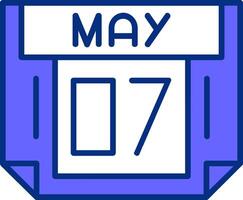 7 May Filled Slip Style Icon vector
