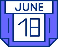 18 June Filled Slip Style Icon vector