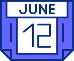 12 June Filled Slip Style Icon vector