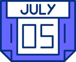 5 July Filled Slip Style Icon vector