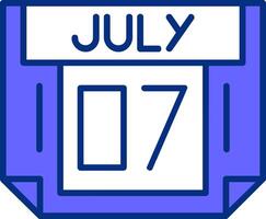7 July Filled Slip Style Icon vector