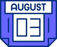 3 August Filled Slip Style Icon vector