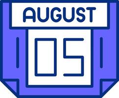 5 August Filled Slip Style Icon vector