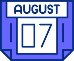 7 August Filled Slip Style Icon vector