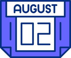 2 August Filled Slip Style Icon vector