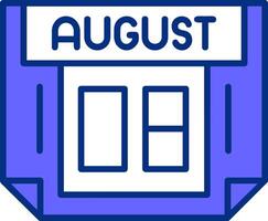 8 August Filled Slip Style Icon vector