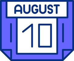 10 August Filled Slip Style Icon vector