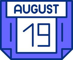 19 August Filled Slip Style Icon vector