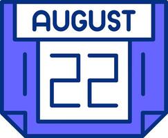22 August Filled Slip Style Icon vector