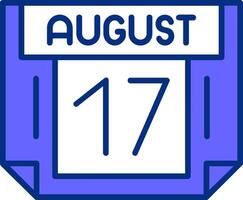 17 August Filled Slip Style Icon vector