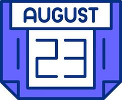 23 August Filled Slip Style Icon vector