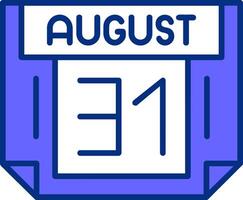31 August Filled Slip Style Icon vector
