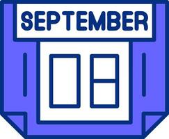 8 September Filled Slip Style Icon vector