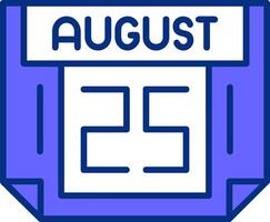 25 August Filled Slip Style Icon vector