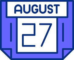 27 August Filled Slip Style Icon vector