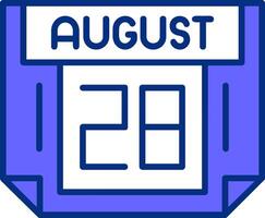 28 August Filled Slip Style Icon vector