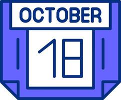 18 October Filled Slip Style Icon vector