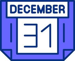 31 December Filled Slip Style Icon vector