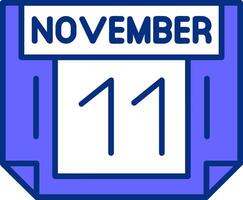 11 November Filled Slip Style Icon vector